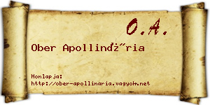 Ober Apollinária névjegykártya
